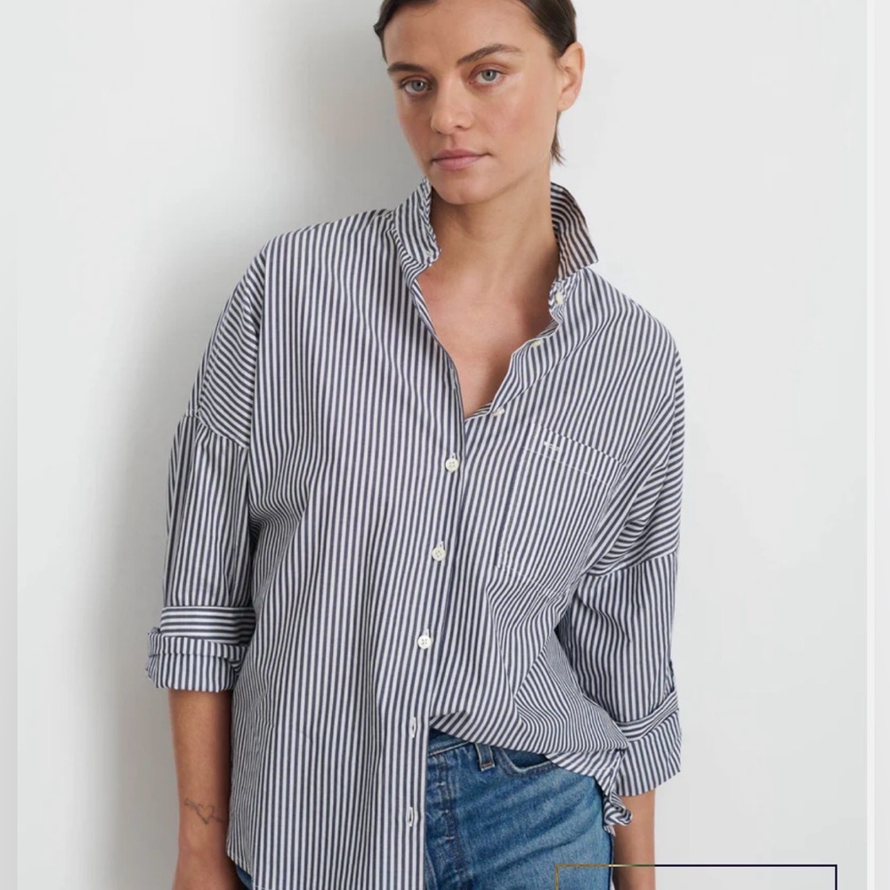 Alex Mill Blue and White Striped Button Down Shirt